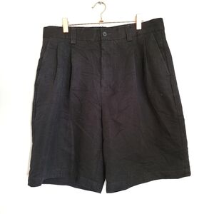 Crossings Shorts Mens Size 34 Black Pleated Front